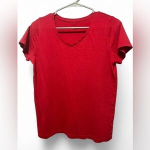 Red V-Neck Women's Tee